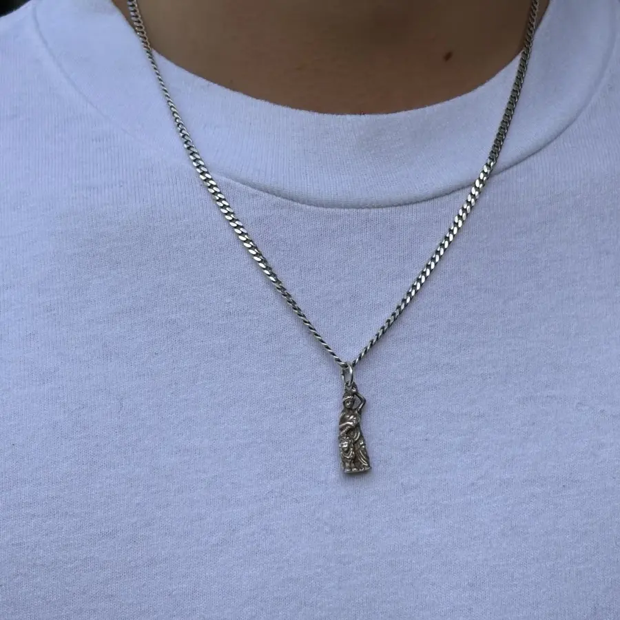 Bavaria Anhänger aus 925er Silber – getragen an Cuban-Link-Kette